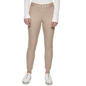 DKNY Faux Leather Stretchy Pull On Leggings Size Medium Mushroom